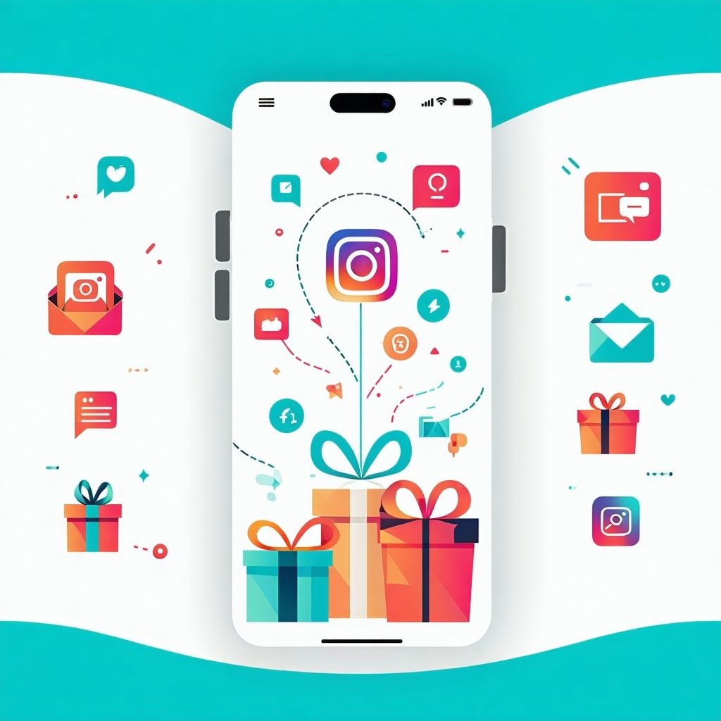 Mobile phone showcasing social rewards on instagram