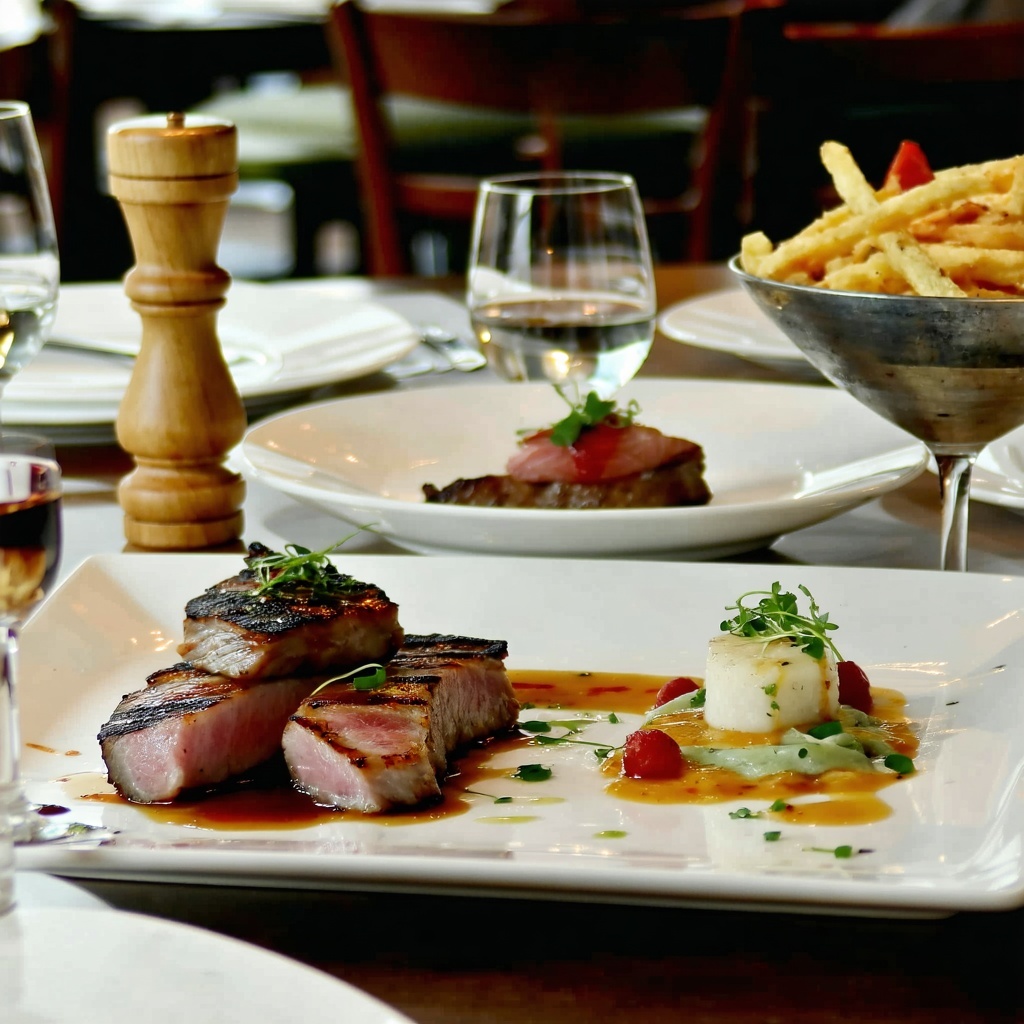 food in a restaurant