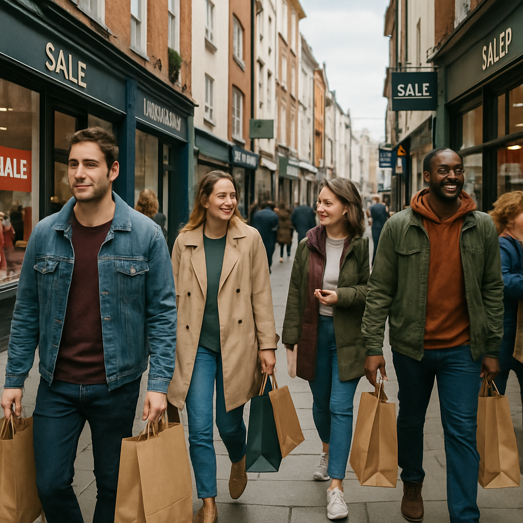 people shopping on street