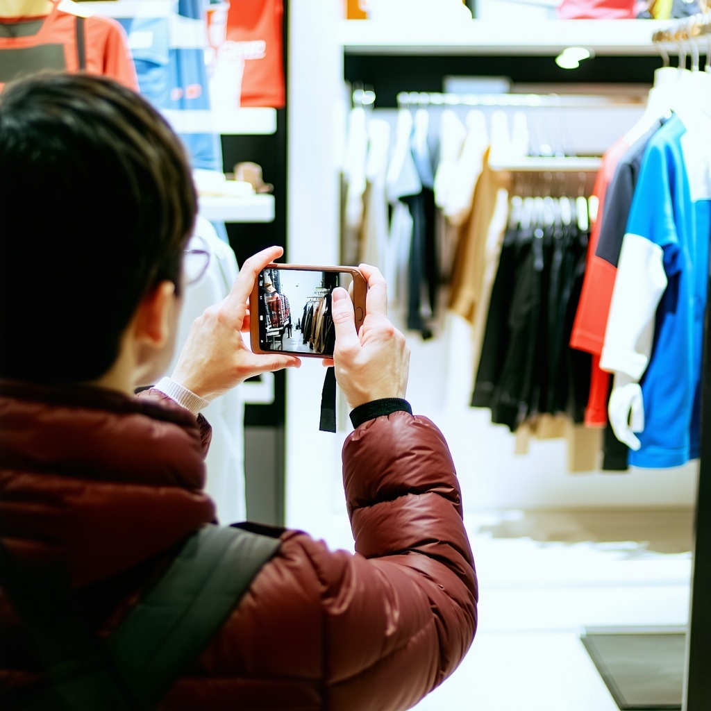 someone taking a picture at a store